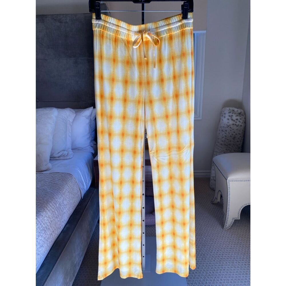 Rebecca Taylor Yellow and Orange Plaid Flare Pants